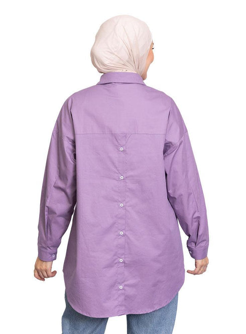 Lilac Button - Back Shirt - Khotwh