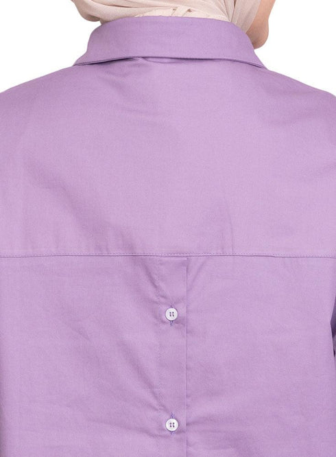 Lilac Button - Back Shirt - Khotwh