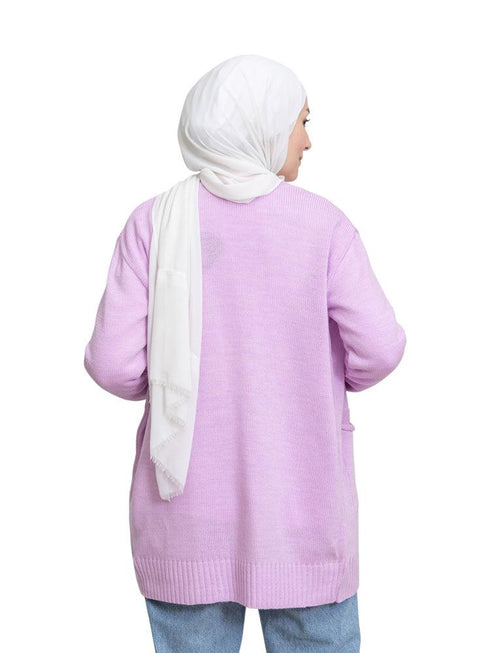 Lilac E - Basic Pocket Cardigan - Khotwh