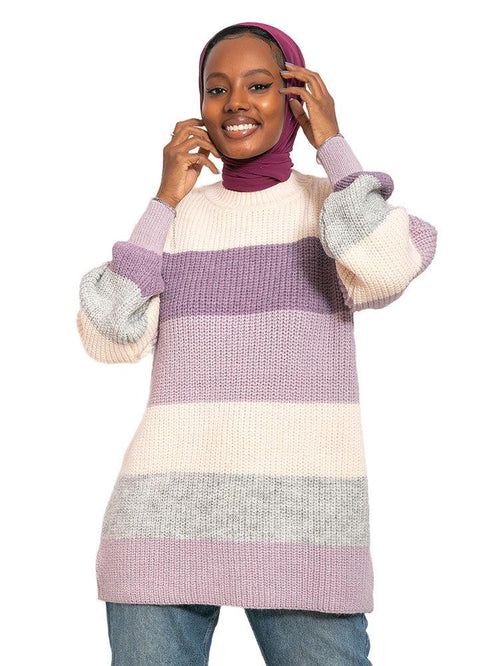 Lilac H - Stripped Pullover - Khotwh