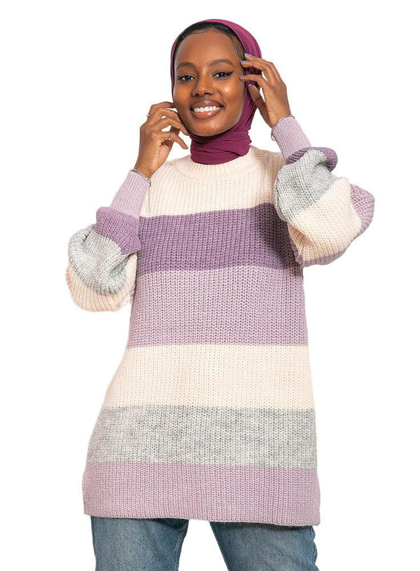 Lilac H - Stripped Pullover - Khotwh