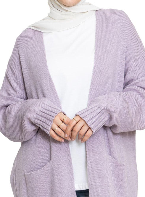 Lilac Knit - Long Cardigan - Khotwh