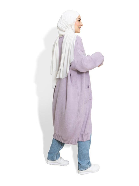 Lilac Knit - Long Cardigan - Khotwh