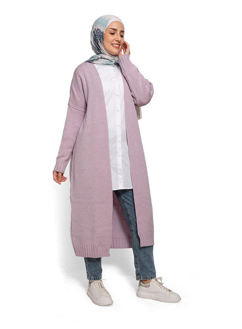 Lilac Knit - Long Cardigan One Size - Khotwh