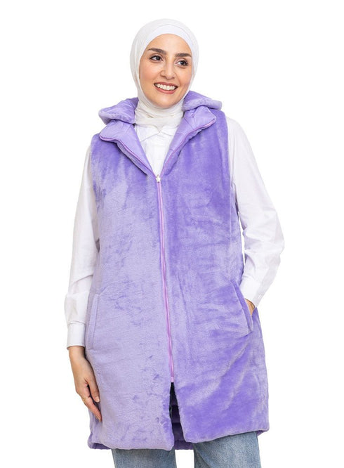 Lilac L - Cut Double Face Jacket - Khotwh