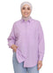 Lilac Linen Pocket Over Size Shirt - Khotwh