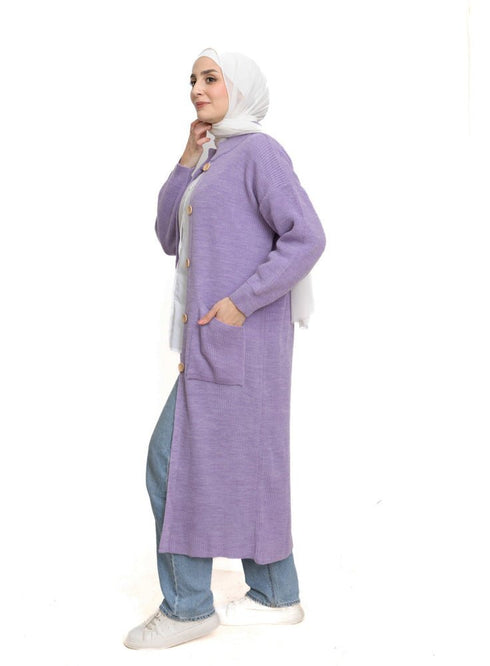 Lilac Long buttons Cardigan - Khotwh