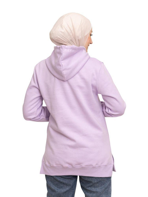 Lilac Printed - HoodieV Design 67 - Khotwh