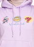 Lilac Printed - HoodieV Design 69 - Khotwh