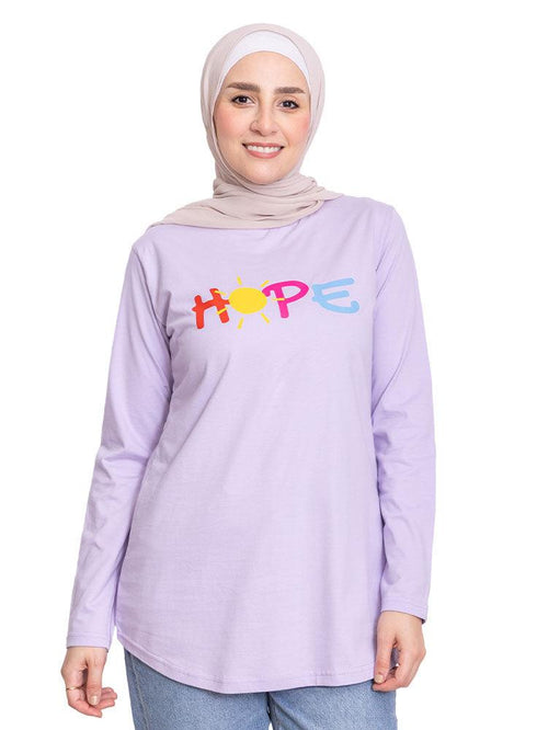 Lilac Printed Long - Sleeve Design 25 - Khotwh
