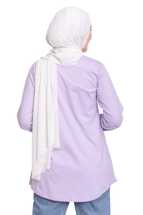 Lilac Printed Long - Sleeve Design 27 - Khotwh