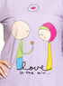 Lilac Printed Long - Sleeve Design 35 - Khotwh