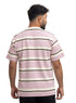 Lilac Striped - Over Size Round T-Shirt - Khotwh
