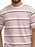 Lilac Striped - Over Size Round T-Shirt - Khotwh