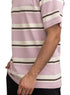 Lilac Striped - Over Size Round T-Shirt - Khotwh