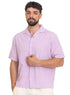 Lilac Tennis Collar Linen Shirt - Khotwh