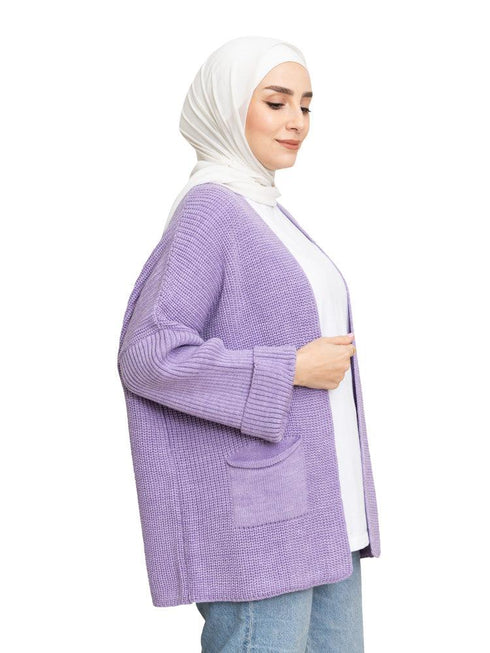 Lilac Upside Sleeve Cardigan - Khotwh