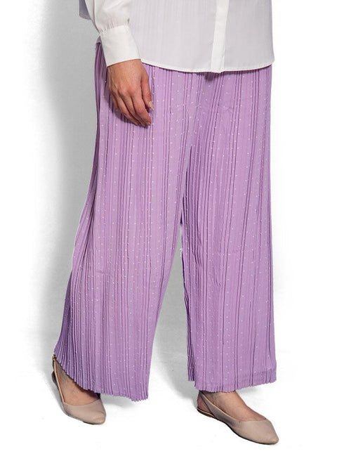 Lilac Wide Pleated Pant - Khotwh