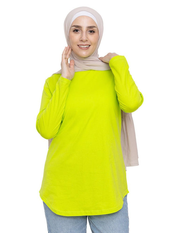 Lime Punch Curved Long - Sleeve - Khotwh