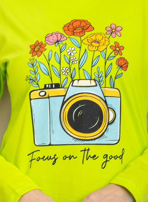 Lime Punch Printed Long - Sleeve Design 1 - Khotwh