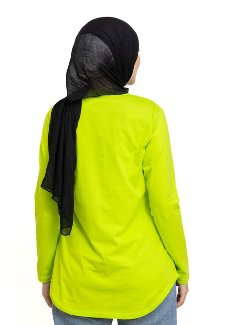 Lime Punch Printed Long - Sleeve Design 15 - Khotwh