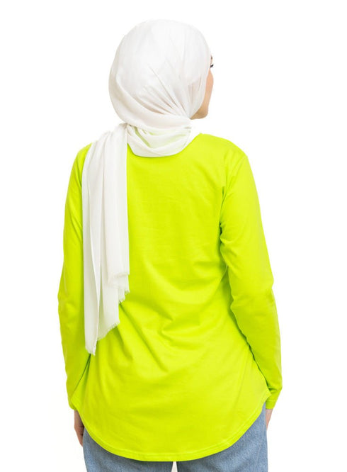 Lime Punch Printed Long - Sleeve Design 19 - Khotwh