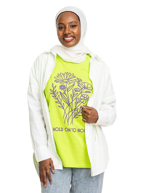 Lime Punch Printed O.S Short - Sleeve Design 4 - Khotwh