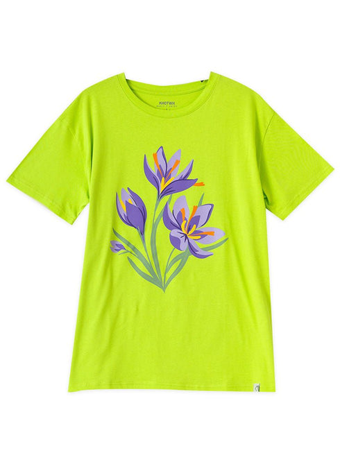 Lime Punch Printed O.S Short - Sleeve Design 5 - Khotwh