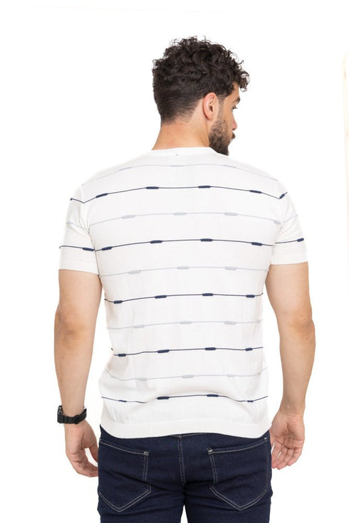 Lines - White F - S.Knit Round T-shirt - Khotwh