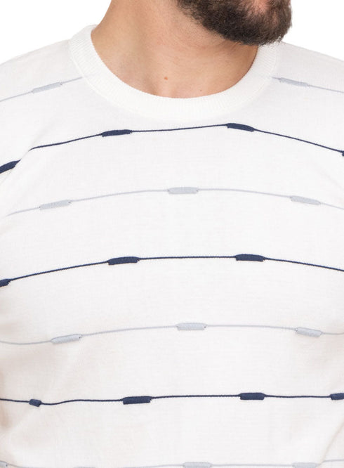 Lines - White F - S.Knit Round T-shirt - Khotwh
