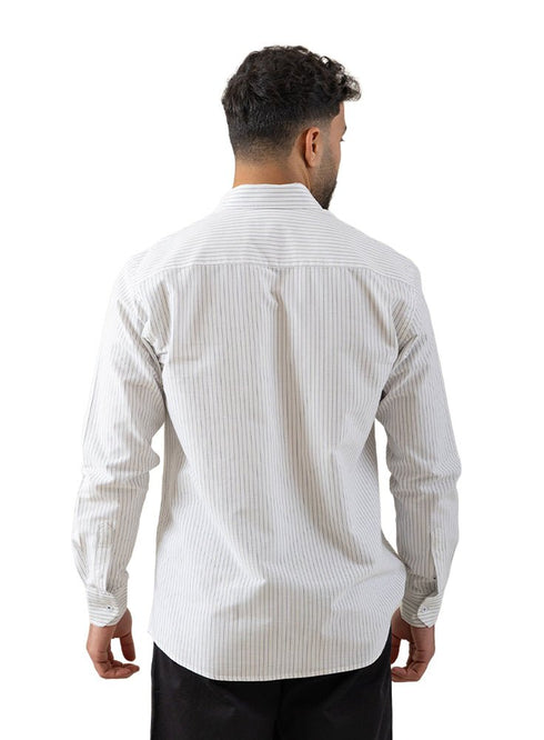 M - Blue - Design 5 Striped Oxford Shirt - Khotwh