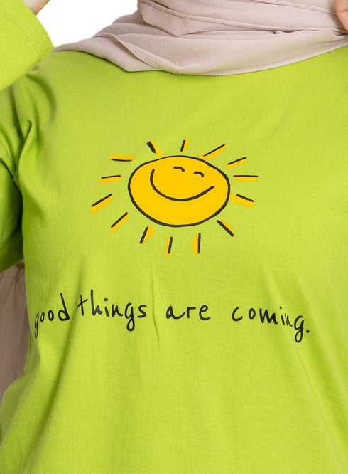 Macaw Green Printed Long - Sleeve Design 20 - Khotwh