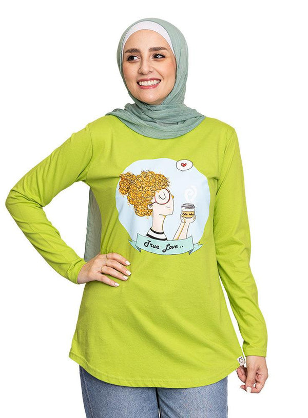 Macaw Green Printed Long - Sleeve Design 30 - Khotwh