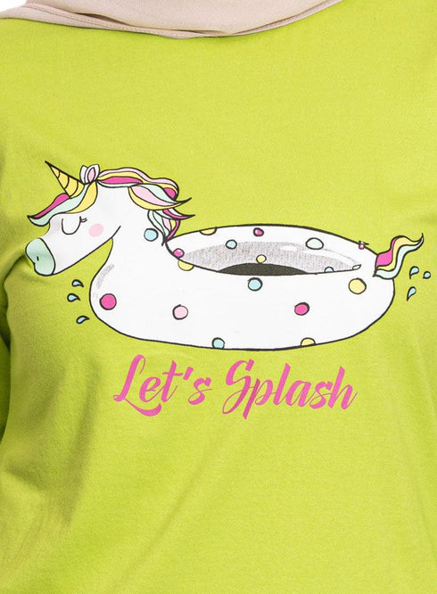 Macaw Green Printed Long - Sleeve Design 34 - Khotwh