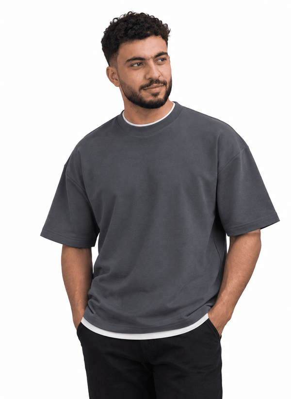 Magnet Double-Layerd Oversize Round T-Shirt - Khotwh
