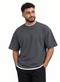 Magnet Double-Layerd Oversize Round T-Shirt - Khotwh