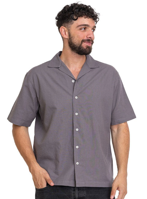 Magnet Tennis Collar Linen Shirt - Khotwh