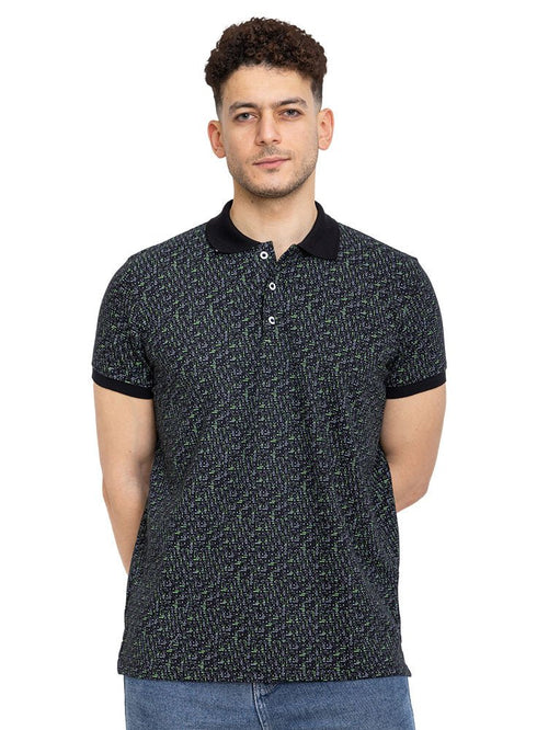 Matrix - Black Printed Polo - Khotwh