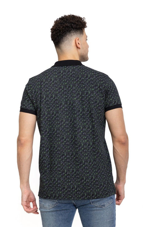Matrix - Black Printed Polo - Khotwh