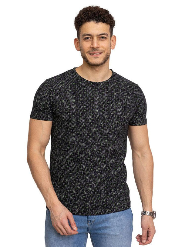 Matrix - Black Printed Round Pique - Khotwh