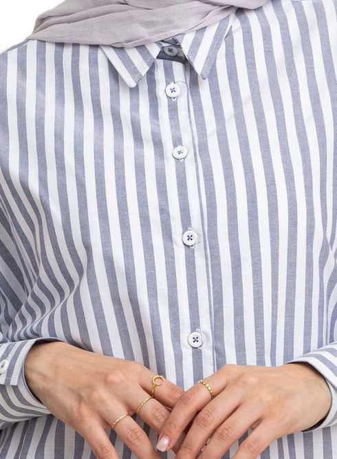 Medieval Blue - Design 3 Stripped Over - Size Shirt - Khotwh