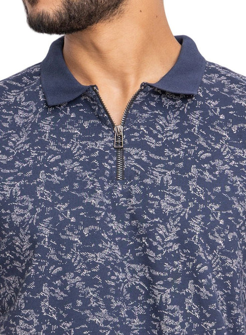 Medieval Blue Design 411Knit Polo Neck - T-Shirt - Khotwh