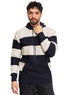 Medieval Blue F - Striped Hoodie Pullover - Khotwh