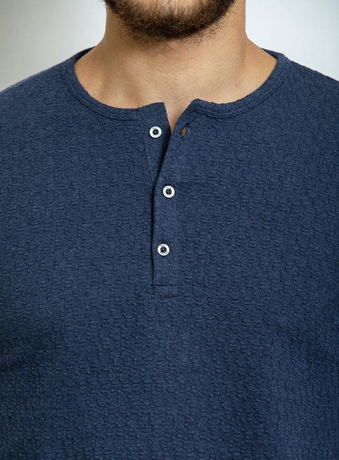 Medieval Blue Henley - Khotwh