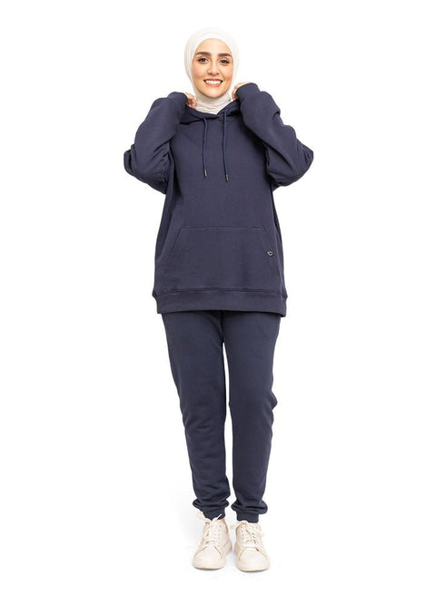 Medieval Blue Over Size Hoodie - Khotwh