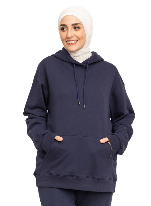 Medieval Blue Over Size Hoodie - Khotwh