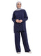 Medieval Blue Ribbed Knit Suit - Khotwh