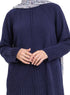 Medieval Blue Ribbed Knit Suit - Khotwh