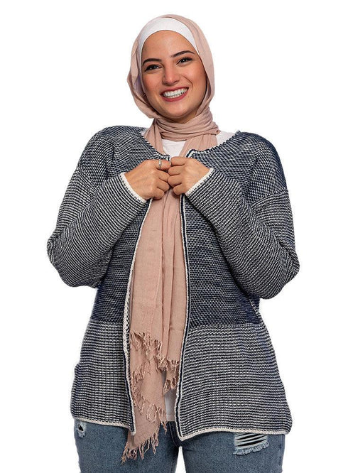 Medieval Blue Round Cardigan One Size - Khotwh