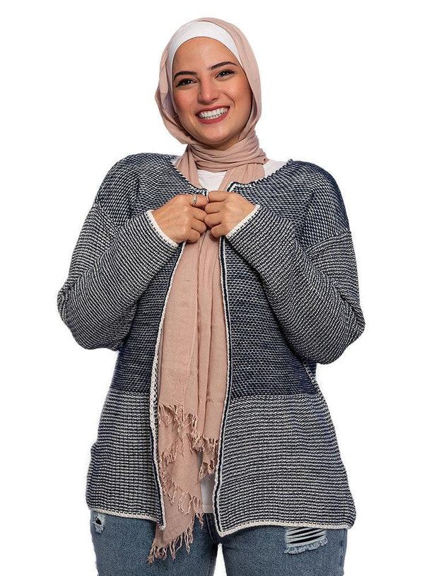 Medieval Blue Round Cardigan One Size - Khotwh